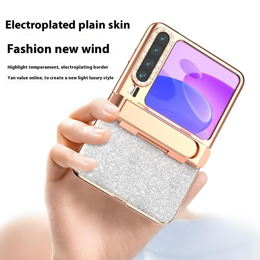 For Huawei Pura X Case with Kickstand Hinge Protection Rhinestone Glitter PC Phone Cover