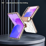 For Huawei Pura X Case with Kickstand Hinge Protection Rhombic Pattern PC + PU Phone Cover