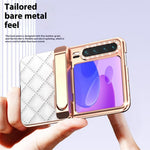 For Huawei Pura X Case with Kickstand Hinge Protection Rhombic Pattern PC + PU Phone Cover