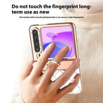 For Huawei Pura X Case with Ring Kickstand Hinge Protection Rhombic Pattern PC + PU Phone Cover