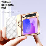 For Huawei Pura X Case with Ring Kickstand Hinge Protection Rhombic Pattern PC + PU Phone Cover