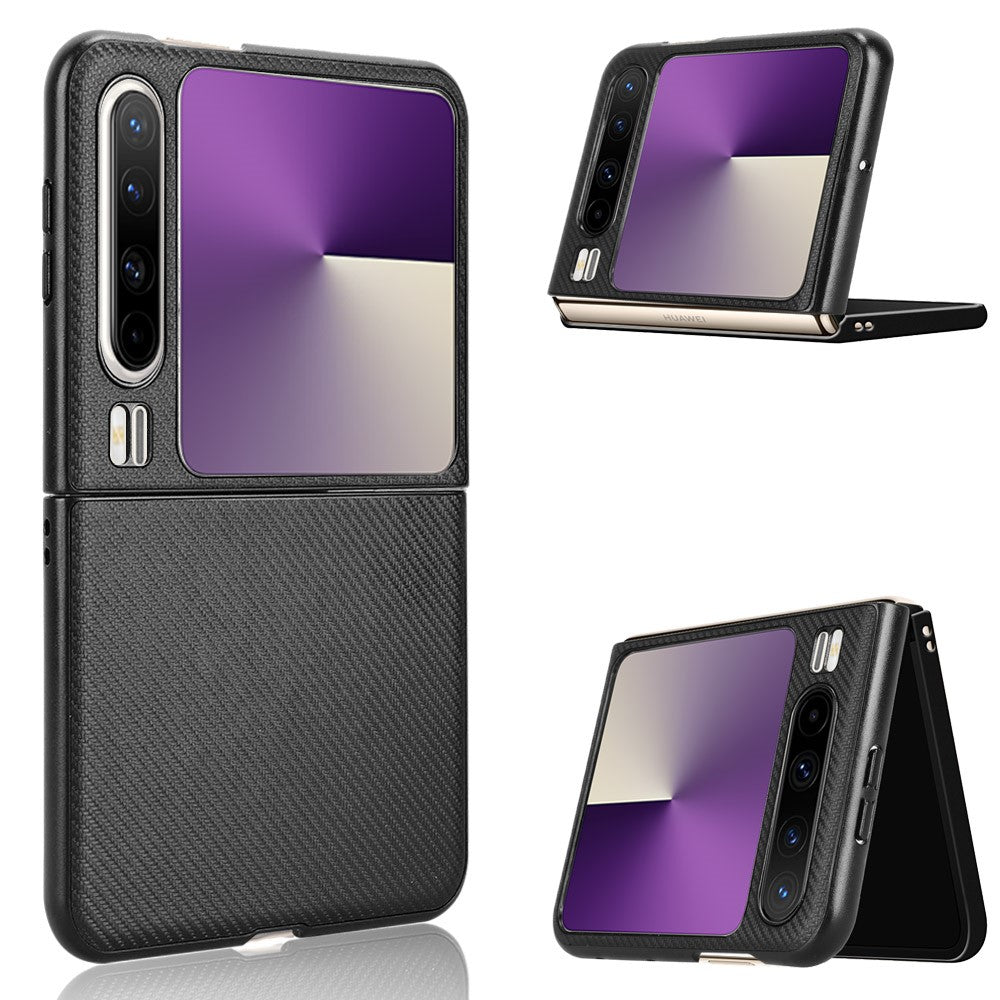For Huawei Pura X Case Carbon Fiber Texture Shockproof PU + PC Phone Cover