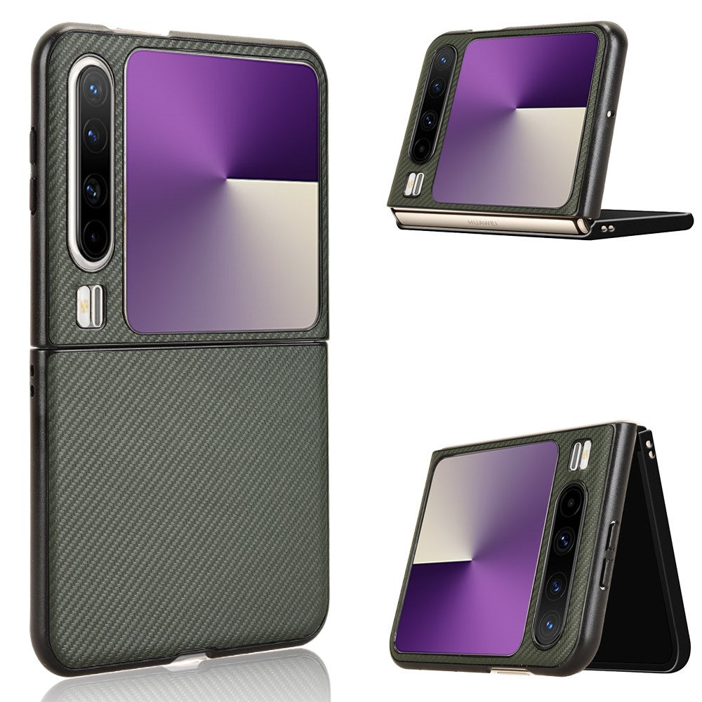 For Huawei Pura X Case Carbon Fiber Texture Shockproof PU + PC Phone Cover