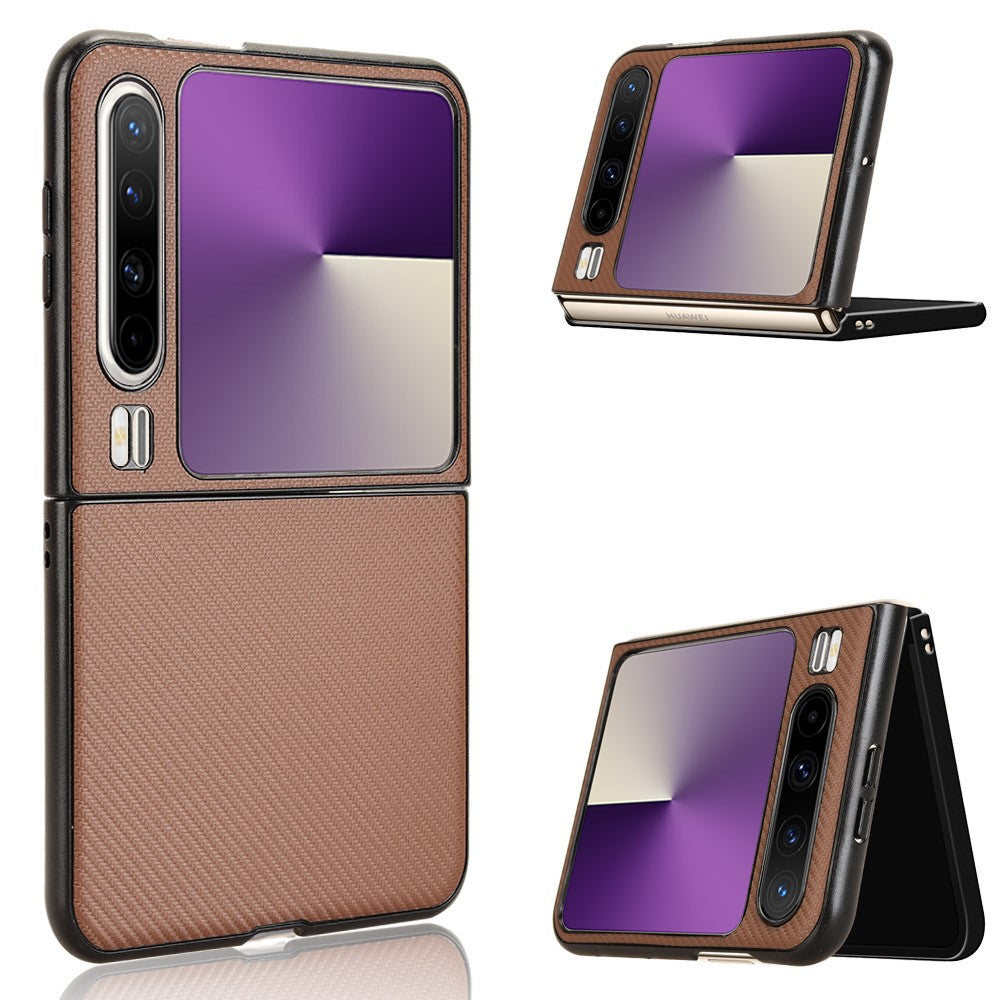 For Huawei Pura X Case Carbon Fiber Texture Shockproof PU + PC Phone Cover