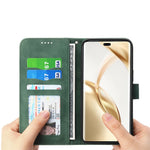 DIERFENG DF-03 For Honor X8c 4G Case Lines Imprint Wallet Leather Phone Cover