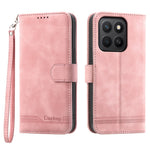 DIERFENG DF-03 For Honor X8c 4G Case Lines Imprint Wallet Leather Phone Cover