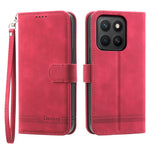 DIERFENG DF-03 For Honor X8c 4G Case Lines Imprint Wallet Leather Phone Cover