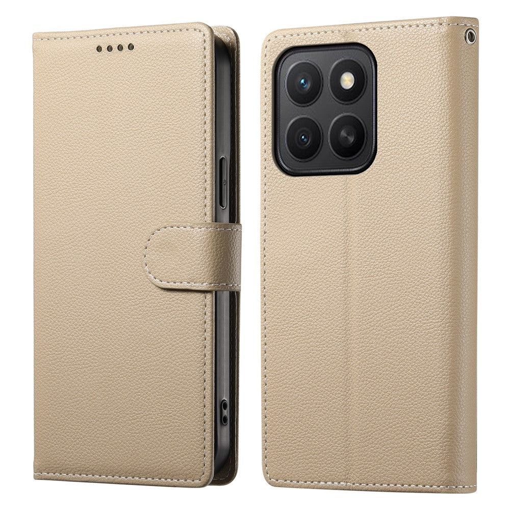 For Honor X8c 4G Stand Case Litchi Texture Leather Wallet Phone Cover Magnetic Snap