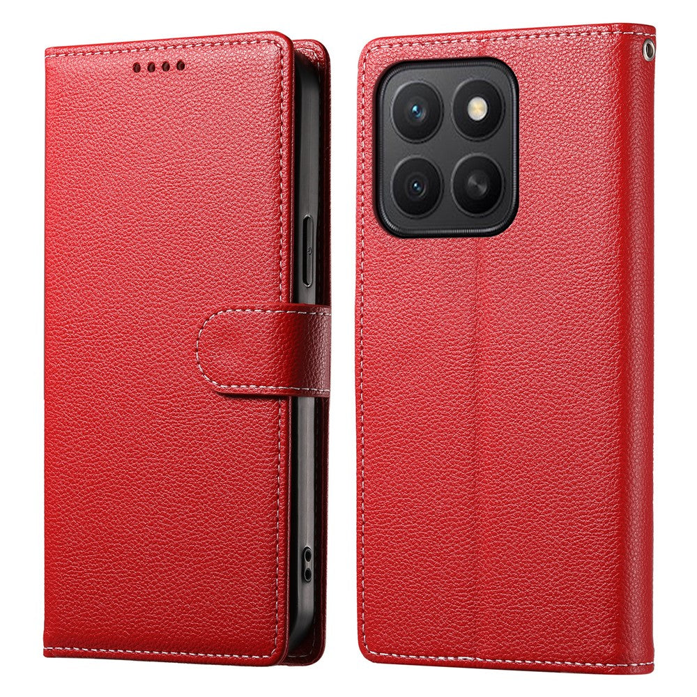 For Honor X8c 4G Stand Case Litchi Texture Leather Wallet Phone Cover Magnetic Snap