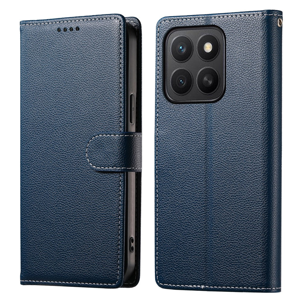 For Honor X8c 4G Stand Case Litchi Texture Leather Wallet Phone Cover Magnetic Snap