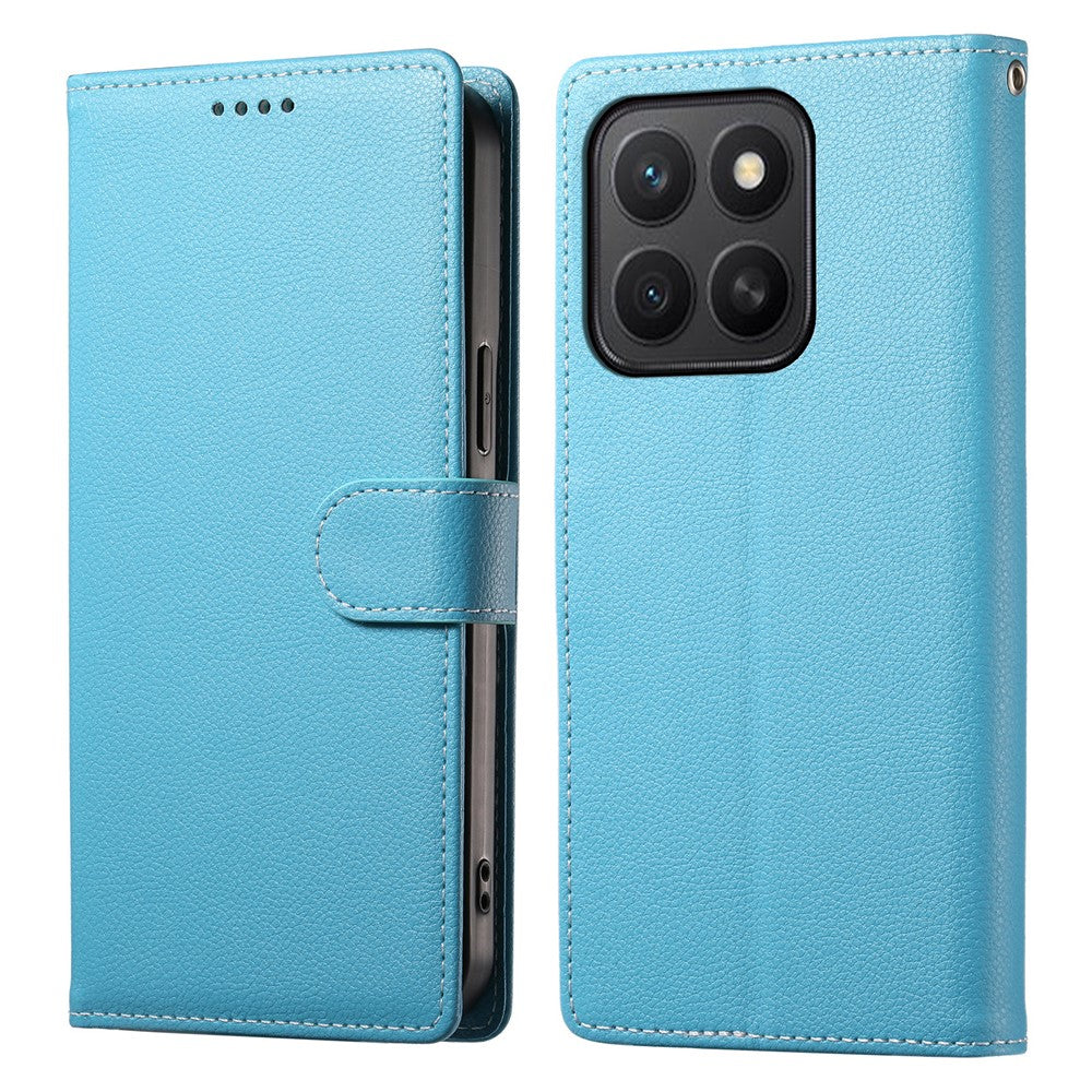For Honor X8c 4G Stand Case Litchi Texture Leather Wallet Phone Cover Magnetic Snap