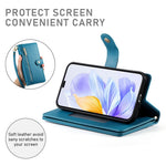 DF-011 For Honor X8c 4G Case Zipper Pocket Wallet Leather Phone Cover with Straps