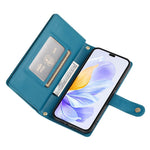 DF-011 For Honor X8c 4G Case Zipper Pocket Wallet Leather Phone Cover with Straps