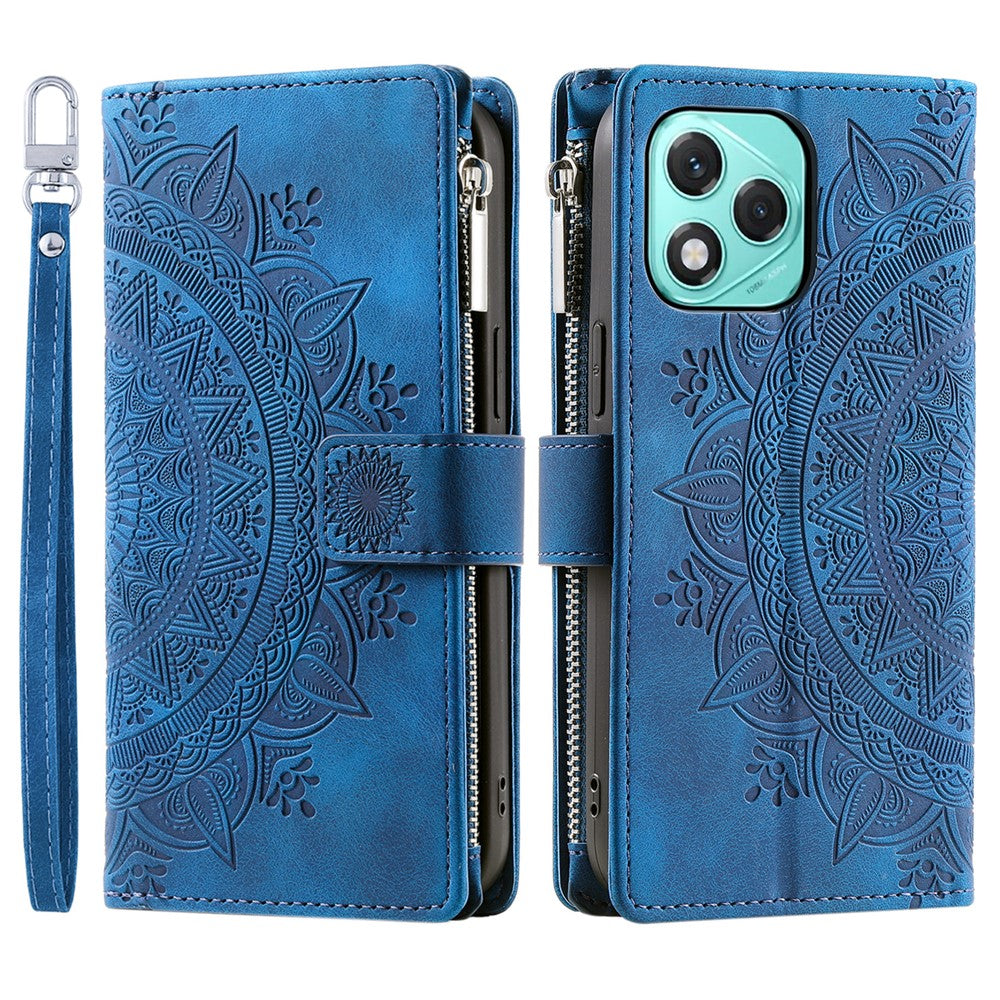 Style 006 For Honor 400 Lite 5G Wallet Case PU Læder Telefon Cover Mandala Blomster Mønster