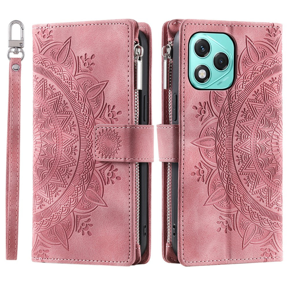 Style 006 For Honor 400 Lite 5G Wallet Case PU Læder Telefon Cover Mandala Blomster Mønster