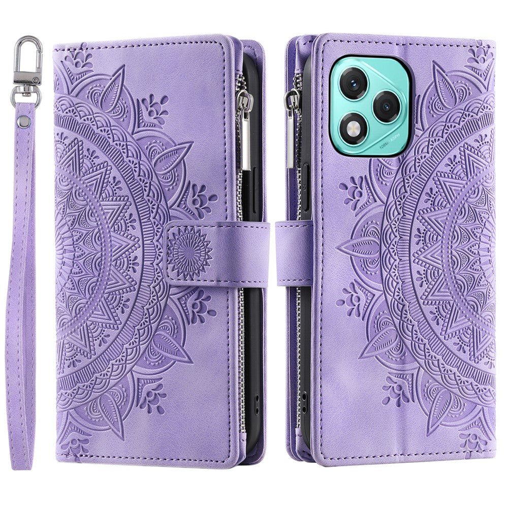 Style 006 For Honor 400 Lite 5G Wallet Case PU Læder Telefon Cover Mandala Blomster Mønster