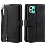 For Honor 400 Lite 5G etui PU læder telefoncover med lynlåspung 9 kortpladser