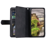 For Honor 400 Lite 5G etui PU læder telefoncover med lynlåspung 9 kortpladser