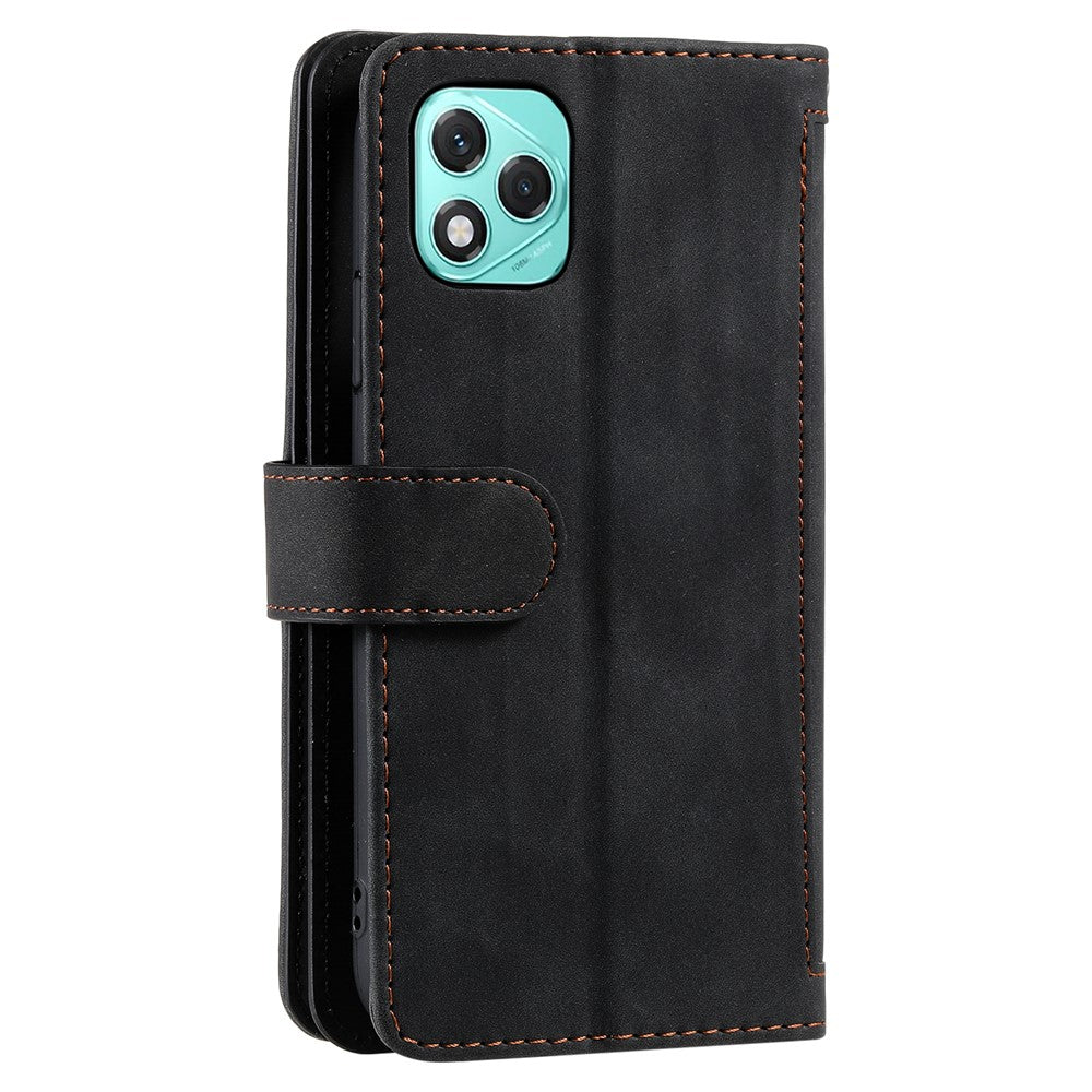 For Honor 400 Lite 5G etui PU læder telefoncover med lynlåspung 9 kortpladser