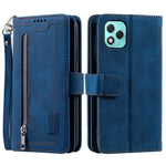 For Honor 400 Lite 5G etui PU læder telefoncover med lynlåspung 9 kortpladser