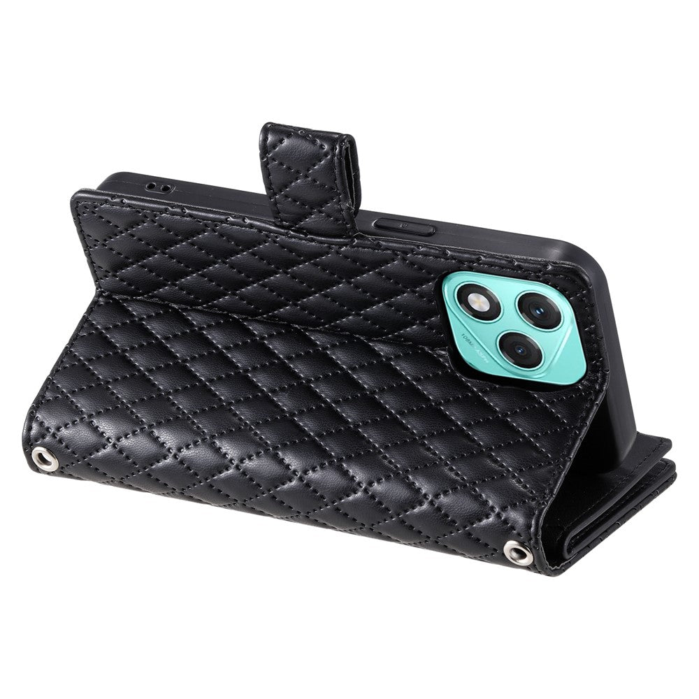 Style 012 til Honor 400 Lite 5G etui med lynlåslomme, glimmerlædercover