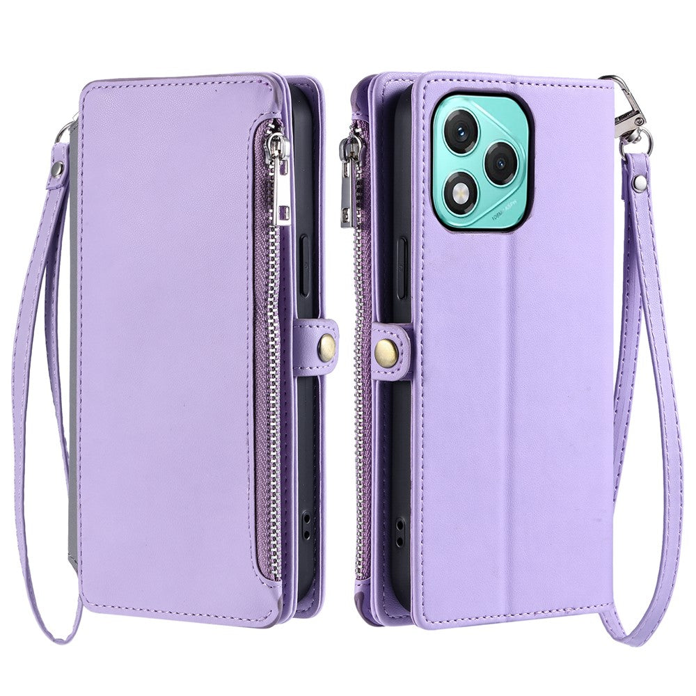 For Honor 400 Lite 5G Cover TPU + PU Læder Pung Telefon Cover med Håndrem