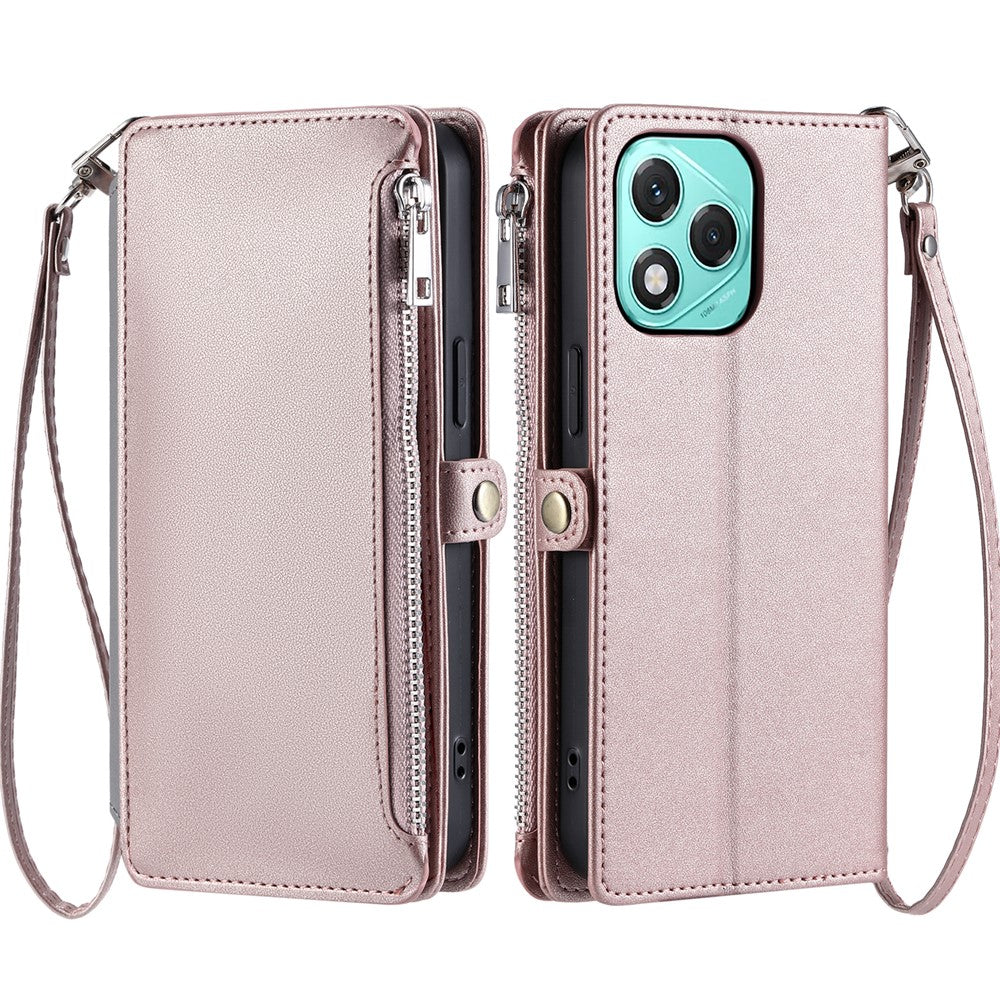 For Honor 400 Lite 5G Cover TPU + PU Læder Pung Telefon Cover med Håndrem