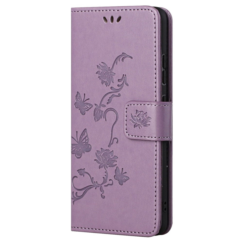 Xiaomi 12T 5G / Redmi K50 Ultra 5G / 12T Pro 5G Fjärilsblomma Präglat PU-läder mobilskal Plånboksfodral Fullt skyddsfodral