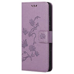 Xiaomi 12T 5G / Redmi K50 Ultra 5G / 12T Pro 5G Fjärilsblomma Präglat PU-läder mobilskal Plånboksfodral Fullt skyddsfodral