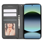 For Xiaomi Redmi Note 14S 4G Wallet Phone Case Checkered Pattern Imprint Leather Flip Cover with Wrist Strap