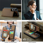 CASEME For Samsung Galaxy S25 Edge Phone Case  C22 Leather Back Cover with RFID Blocking Card Slots