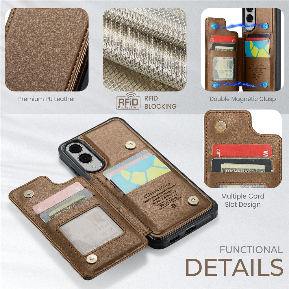 CASEME For Samsung Galaxy S25 Edge Phone Case  C22 Leather Back Cover with RFID Blocking Card Slots