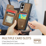 CASEME For Samsung Galaxy S25 Edge Phone Case  C22 Leather Back Cover with RFID Blocking Card Slots
