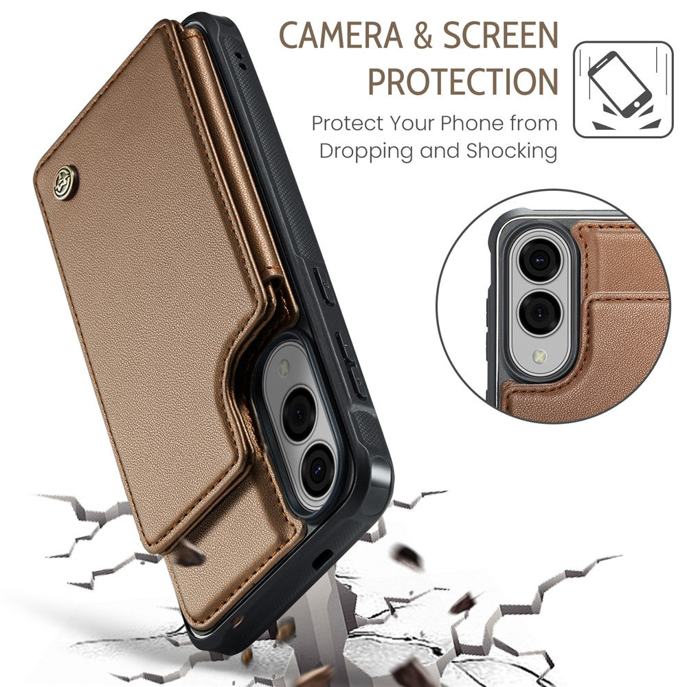CASEME For Samsung Galaxy S25 Edge Phone Case  C22 Leather Back Cover with RFID Blocking Card Slots