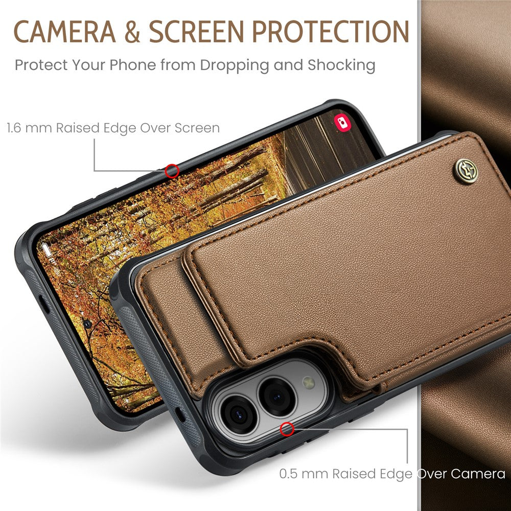 CASEME For Samsung Galaxy S25 Edge Phone Case  C22 Leather Back Cover with RFID Blocking Card Slots