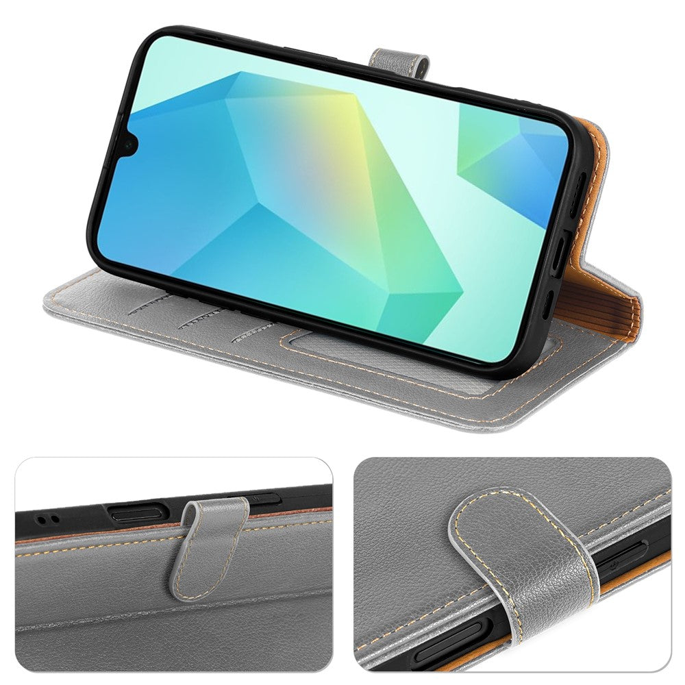 For Samsung Galaxy A06s Case RFID Blocking Wallet Litchi Texture Leather Phone Cover Magnetic Clasp