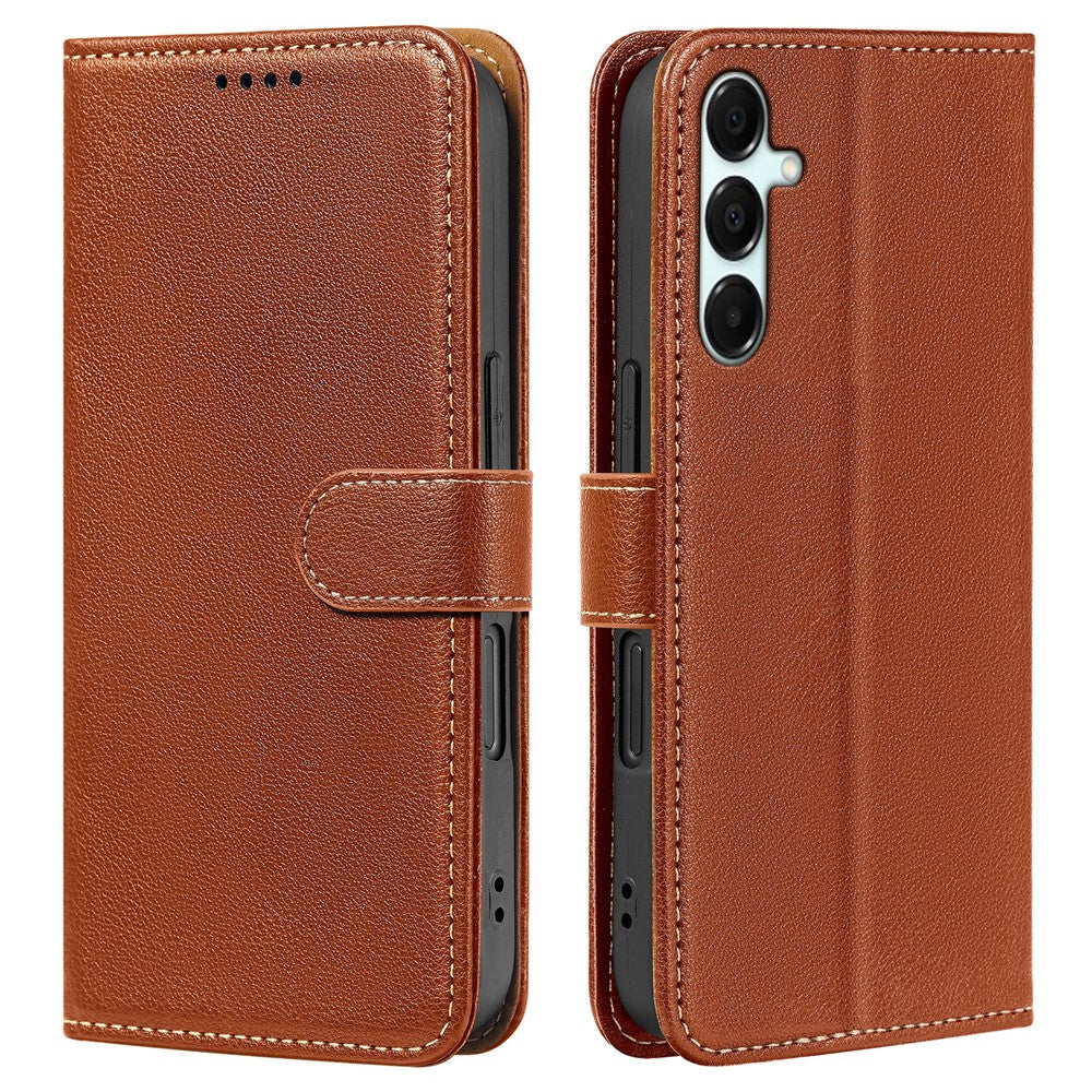 For Samsung Galaxy A06s Case RFID Blocking Wallet Litchi Texture Leather Phone Cover Magnetic Clasp