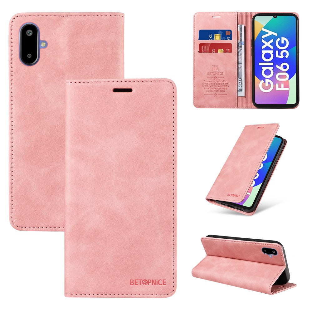 BETOPNICE For Samsung Galaxy F06 5G Case  Magnetic Closure RFID Blocking Wallet Stand Leather Phone Cover