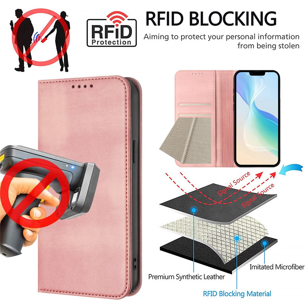 Samsung Galaxy A06 5G / Galaxy A06 4G Plånboksfodral Retro Textur RFID-blockerande läderfodral