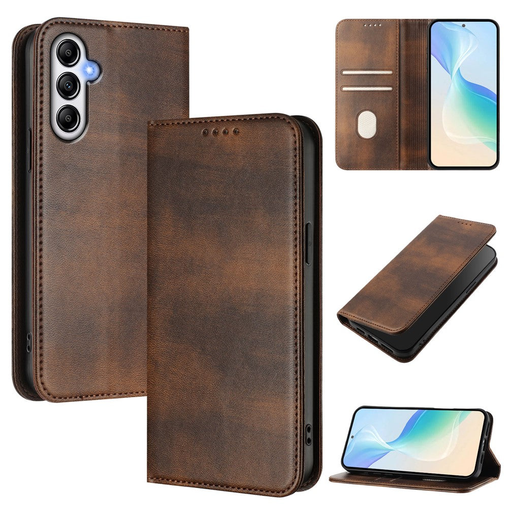 For Samsung Galaxy A25 5G (Global) (161.0 x 76.5 x 8.3mm) Wallet Cases Retro Texture RFID Blocking Leather Phone Cover