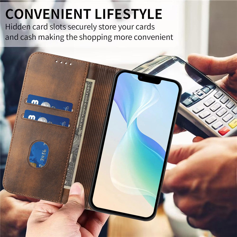 For Samsung Galaxy A25 5G (Global) (161.0 x 76.5 x 8.3mm) Wallet Cases Retro Texture RFID Blocking Leather Phone Cover