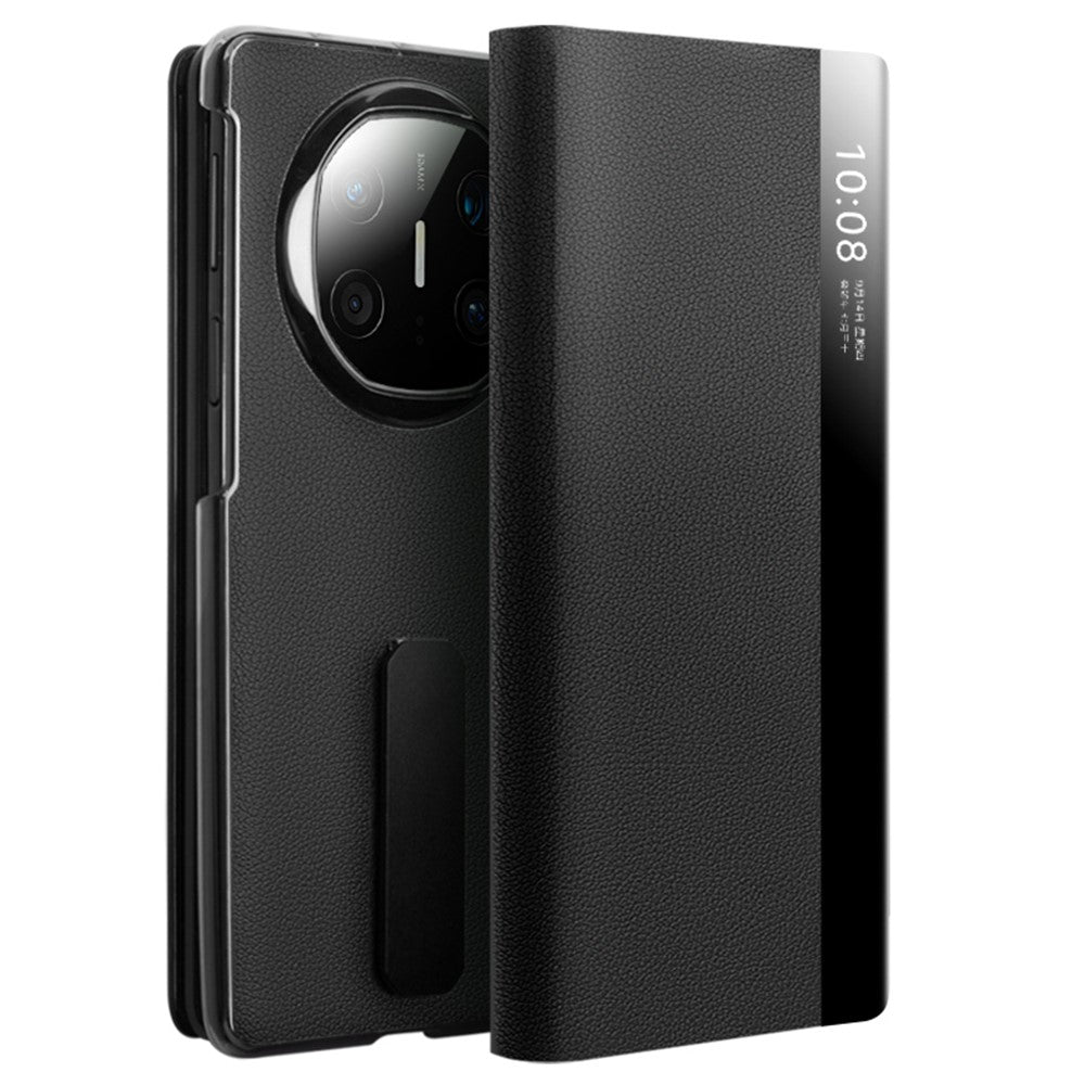 QIALINO Skal till Huawei Mate X6 i äkta läder med stativ och fönster