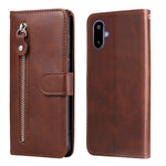 For Samsung Galaxy F06 5G PU Leather Cases with Zipper Pocket Wallet Phone Cover Stand
