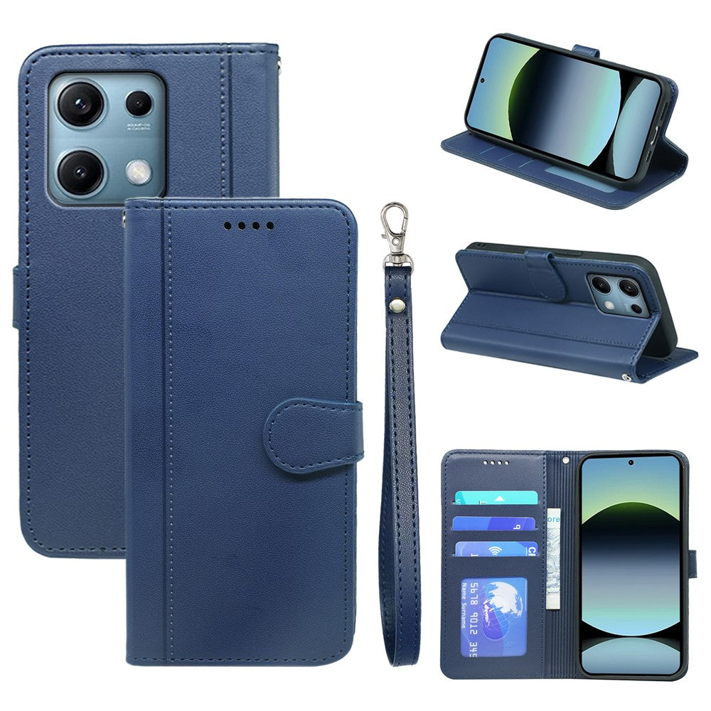 For Xiaomi Redmi Note 14S 4G Wallet Case Magnetic Snap Leather Phone Cover with Strap