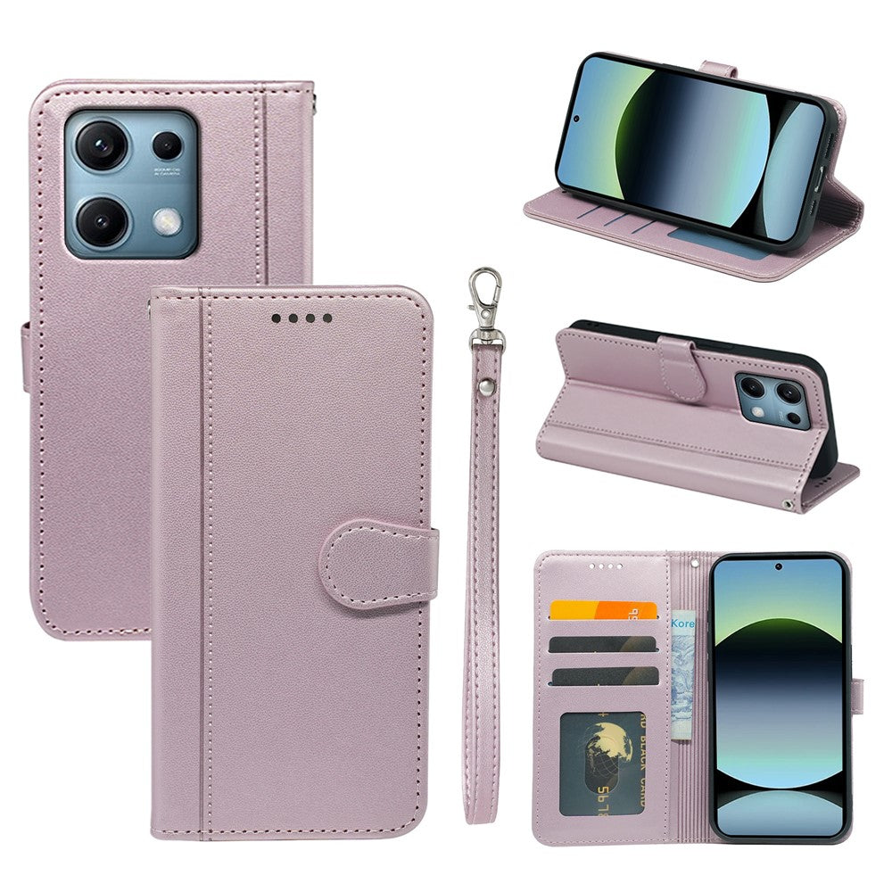 For Xiaomi Redmi Note 14S 4G Wallet Case Magnetic Snap Leather Phone Cover with Strap