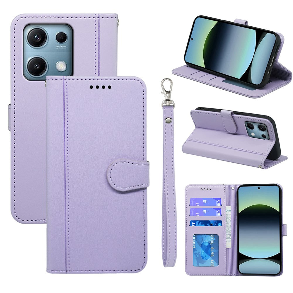 For Xiaomi Redmi Note 14S 4G Wallet Case Magnetic Snap Leather Phone Cover with Strap