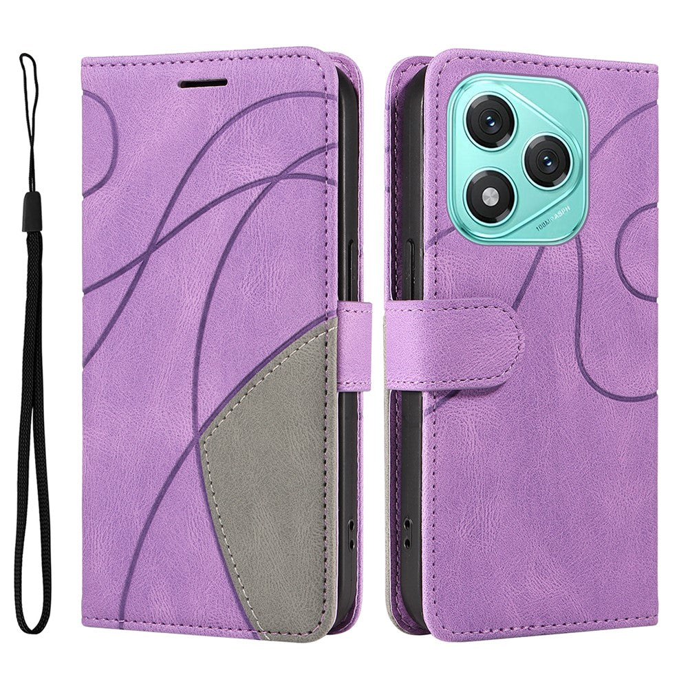 For Honor 400 Lite 5G Leather Phone Case Stand Wallet with Bi-Colour Splicing Design