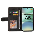 For Xiaomi Redmi A5 NFC (EU) (173.45mm) Leather Phone Case Stand Wallet with Bi-colour Splicing Design