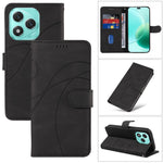 For Honor 400 Lite 5G Wallet Case Leather Phone Cover Stand with Curved Line Design