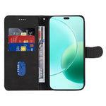 For Honor 400 Lite 5G Wallet Case Leather Phone Cover Stand with Curved Line Design